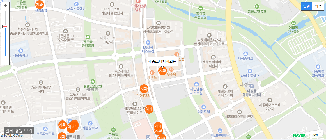 세종시 야간 진료 치과 세종스타치과의원