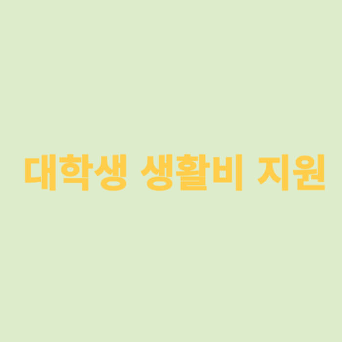 대학생 생활비 지원