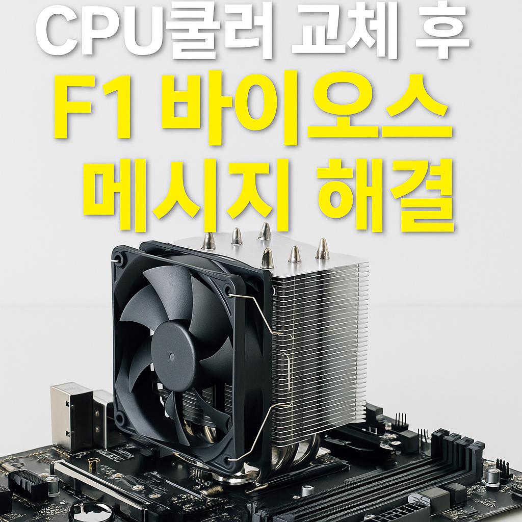 CPU쿨러 교체 후 F1 바이오스 진입