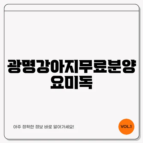 광명강아지무료분양 요미독