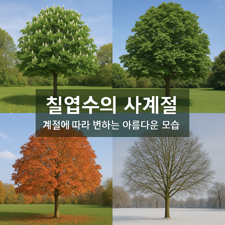 칠엽수의 사계절, 계절에 따라 변하는 아름다운 모습