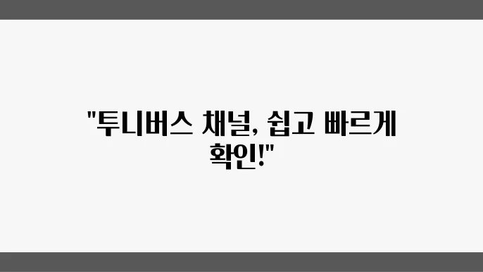 투니버스 채널 번호 확인하기