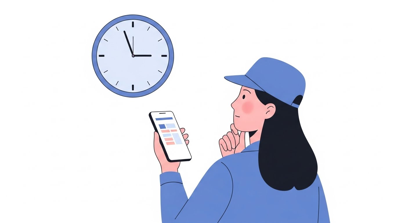 야간 시간대를 고민하는 장면, 단기 시급보다 지속 가능한 선택이 필요합니다.