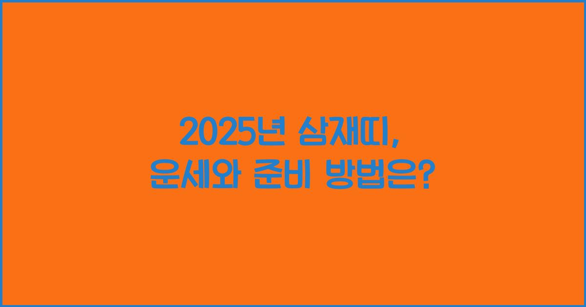 2025년 삼재띠