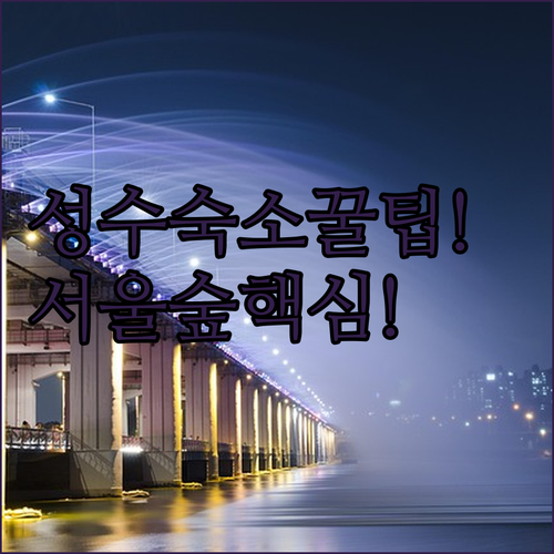 성수 서울숲 숙소 추천 TOP 3 위..