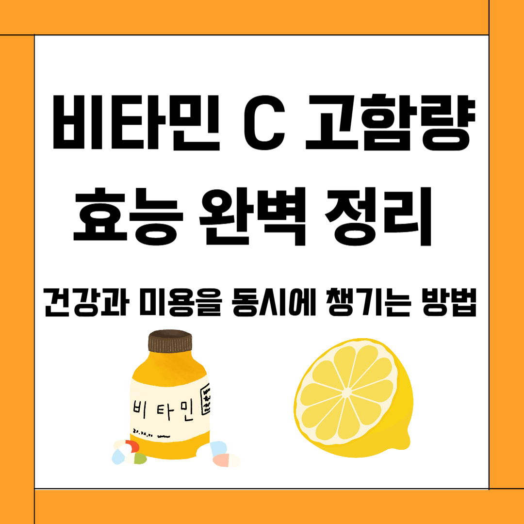 비타민 C 고함량 효능 완벽 정리: 건강과 미용을 동시에 챙기는 방법