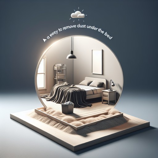 침대아래 먼지제거 중인 로봇락청소기