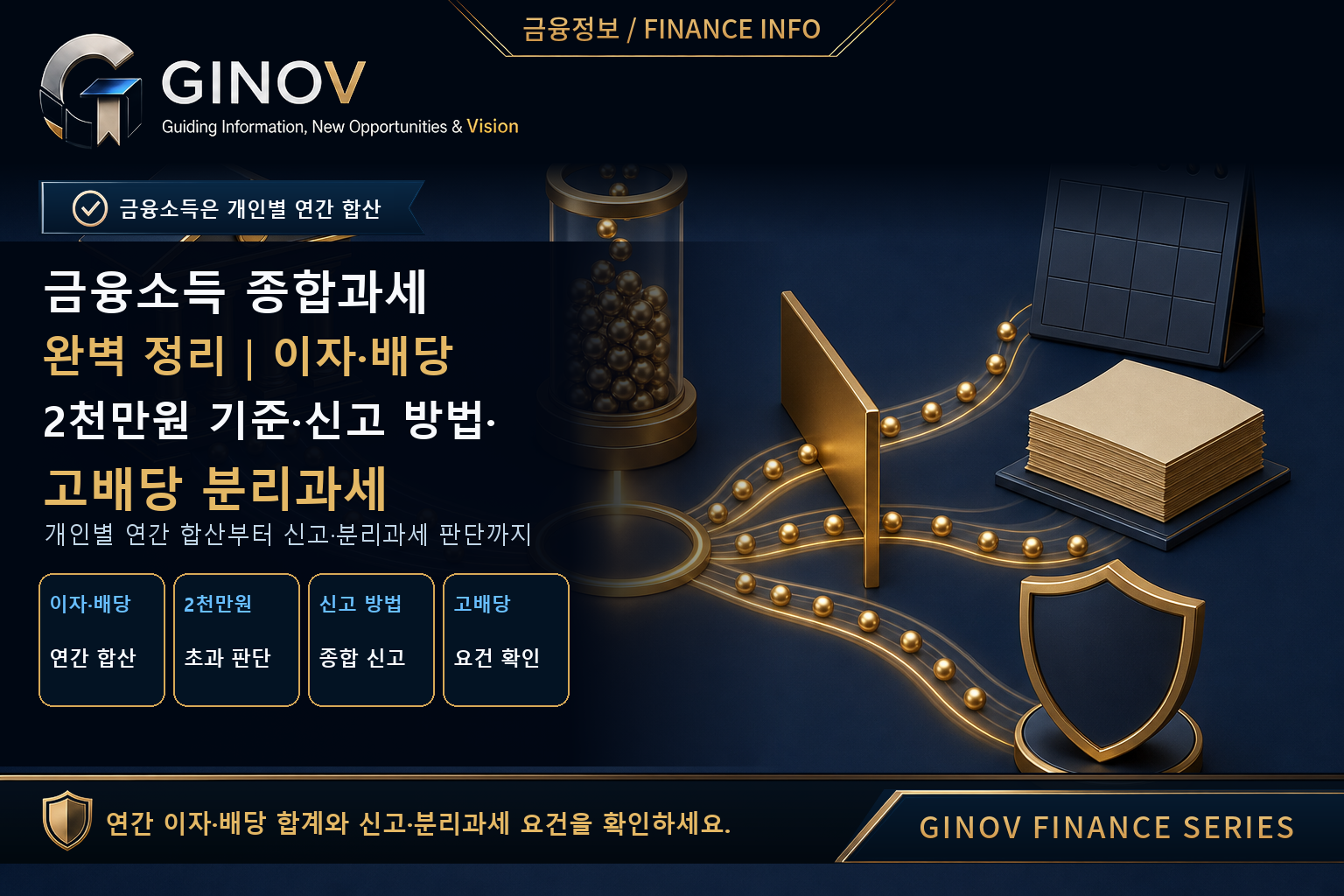 금융소득 종합과세 2천만원 기준과 고배당 분리과세 대표 이미지