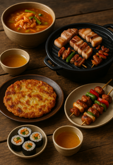 캠핑 음식 관련 사진