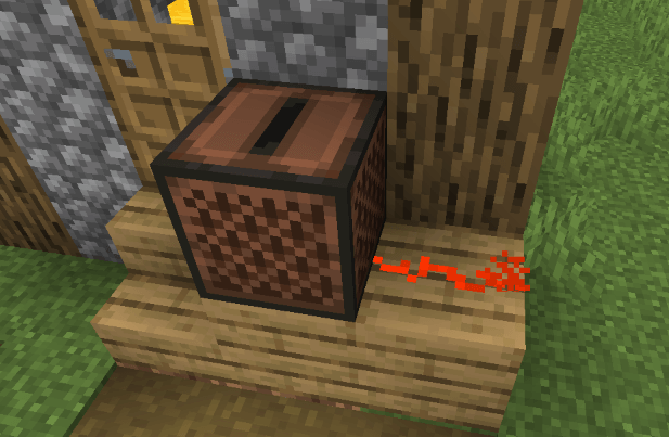 노래가 재생되는 동안 레드스톤 신호가 활성화됩니다.