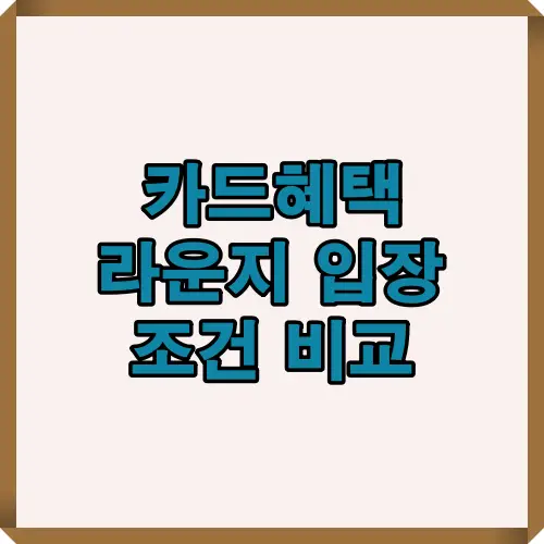 인천공항 라운지 입장 조건 비교 썸네일 이미지