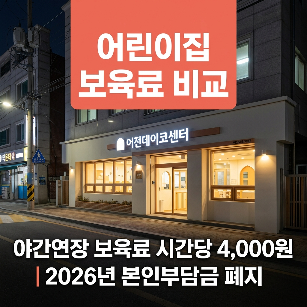 2026 언제나어린이집 야간연장 보육료 정부지원 본인부담 비교