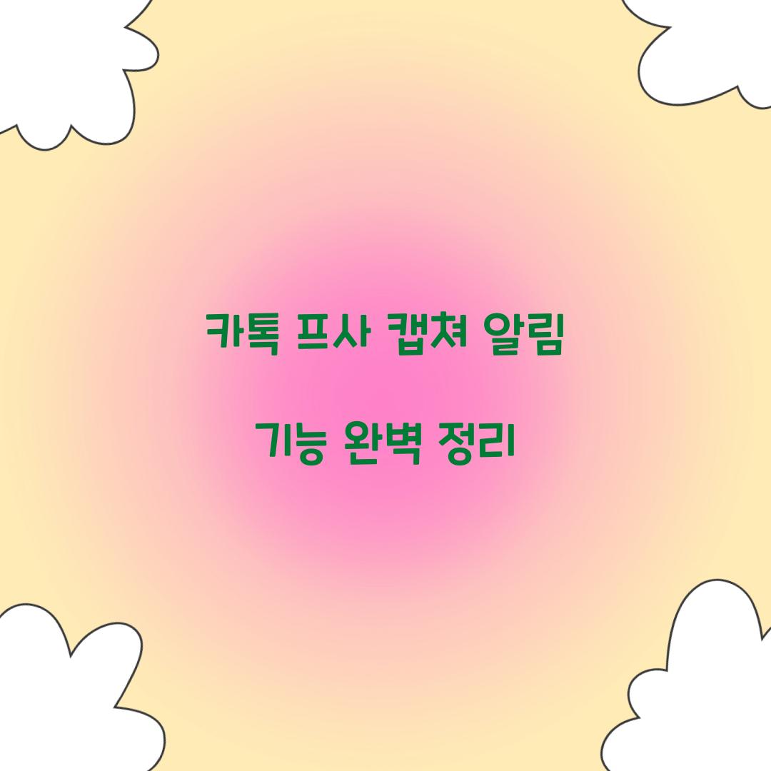 카톡 프사 캡쳐 알림
