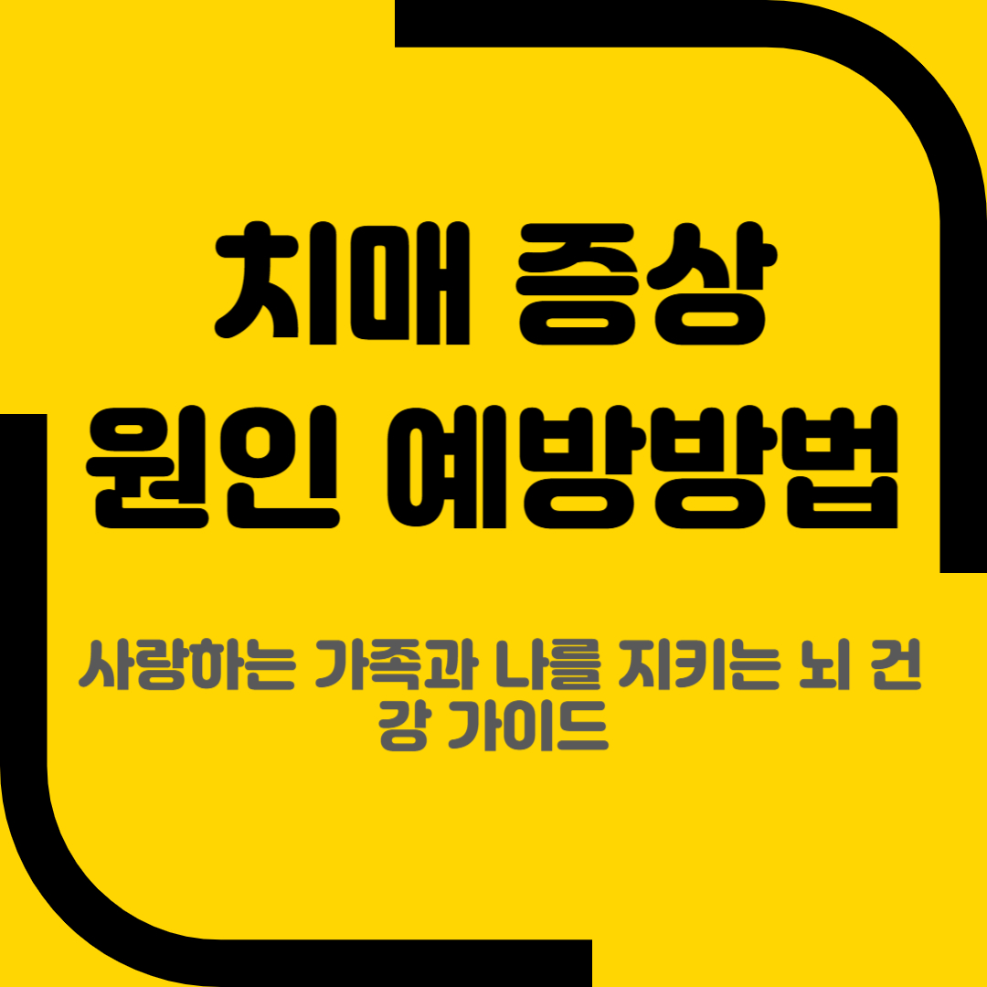 치매 증상 원인 예방방법