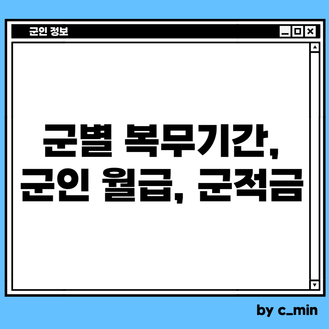 군인 기본정보
군별 복무기간, 군인 월급, 군적금