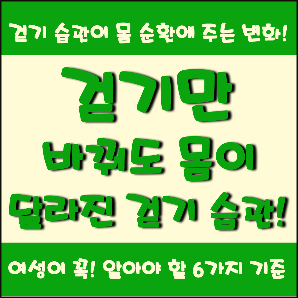 걷기만 바꿔도 몸이 달라진다 걷기 습관이 몸 순환에 주는 변화 6가지 기준