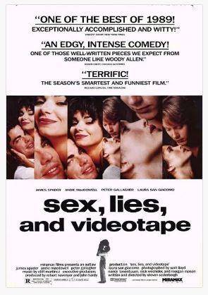 미디어와 현대인의 관계를 풍자한 영화 섹스, 거짓말 그리고 비디오테이프 포스터.