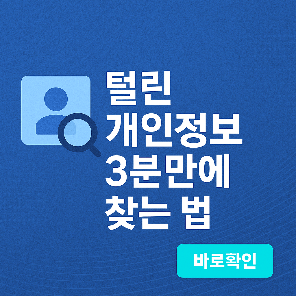 털린 개인정보 3분만에 찾는 법