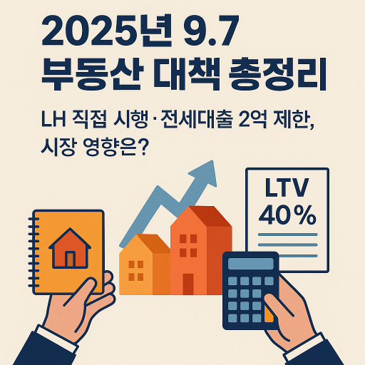 2025년 9.7 부동산 대책 총정리 : LH 직접 시행·전세대출 2억 제한, 시장 영향은?