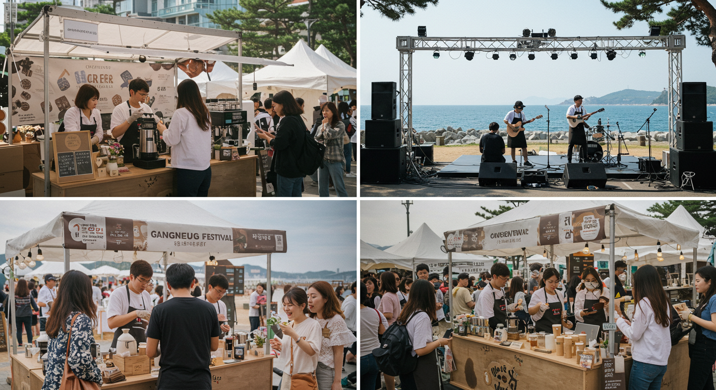 강릉 커피 페스티벌의 다양한 프로그램 참여 모습