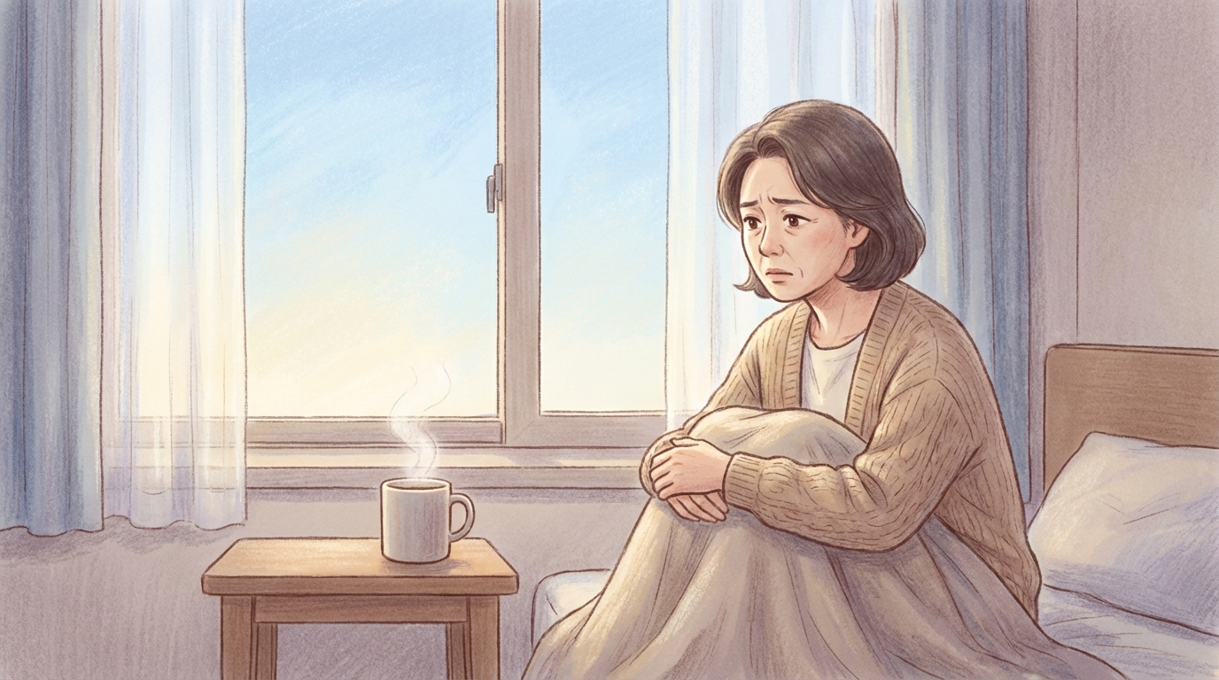 새벽에 갑자기 눈을 뜬 50대의 불안한 순간
