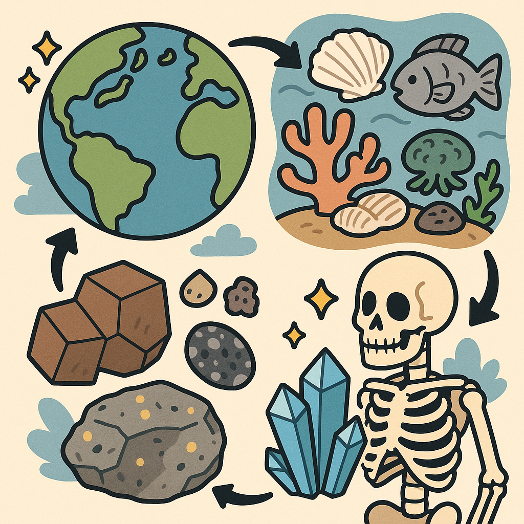 광물과 생명체의 연결