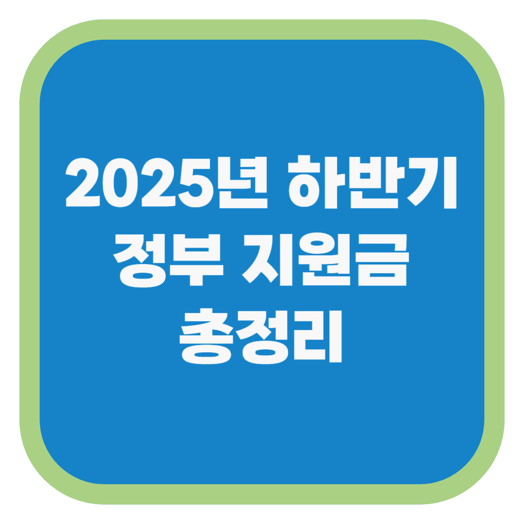 2025년 하반기 정부 지원금 총정리