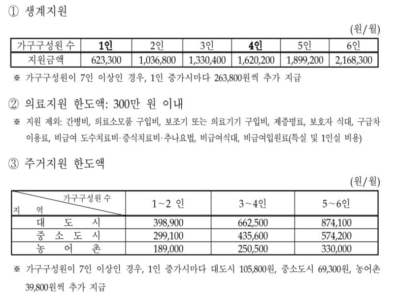 긴급지원 지원금액