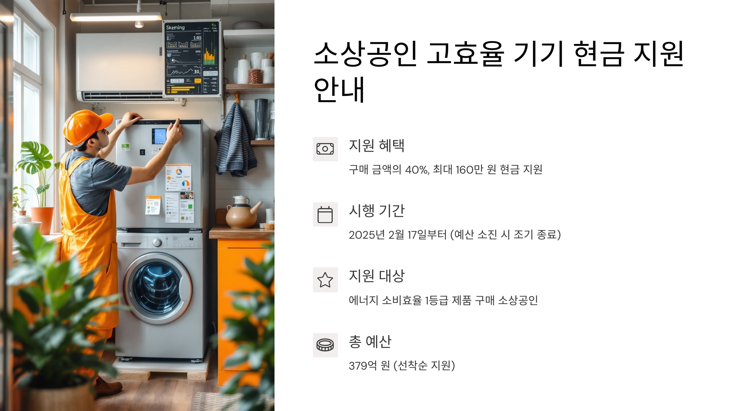 정부가 소상공인에게 최대 160만 원 현금 지원!