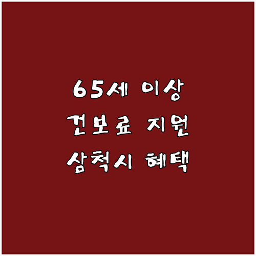 만 65세 이상 주목! 2025 삼척..