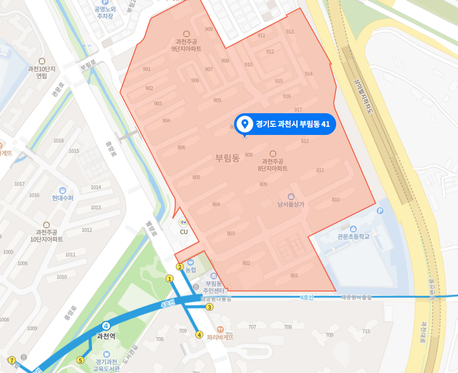 네이버부동산-과천-주공8,9단지-입지