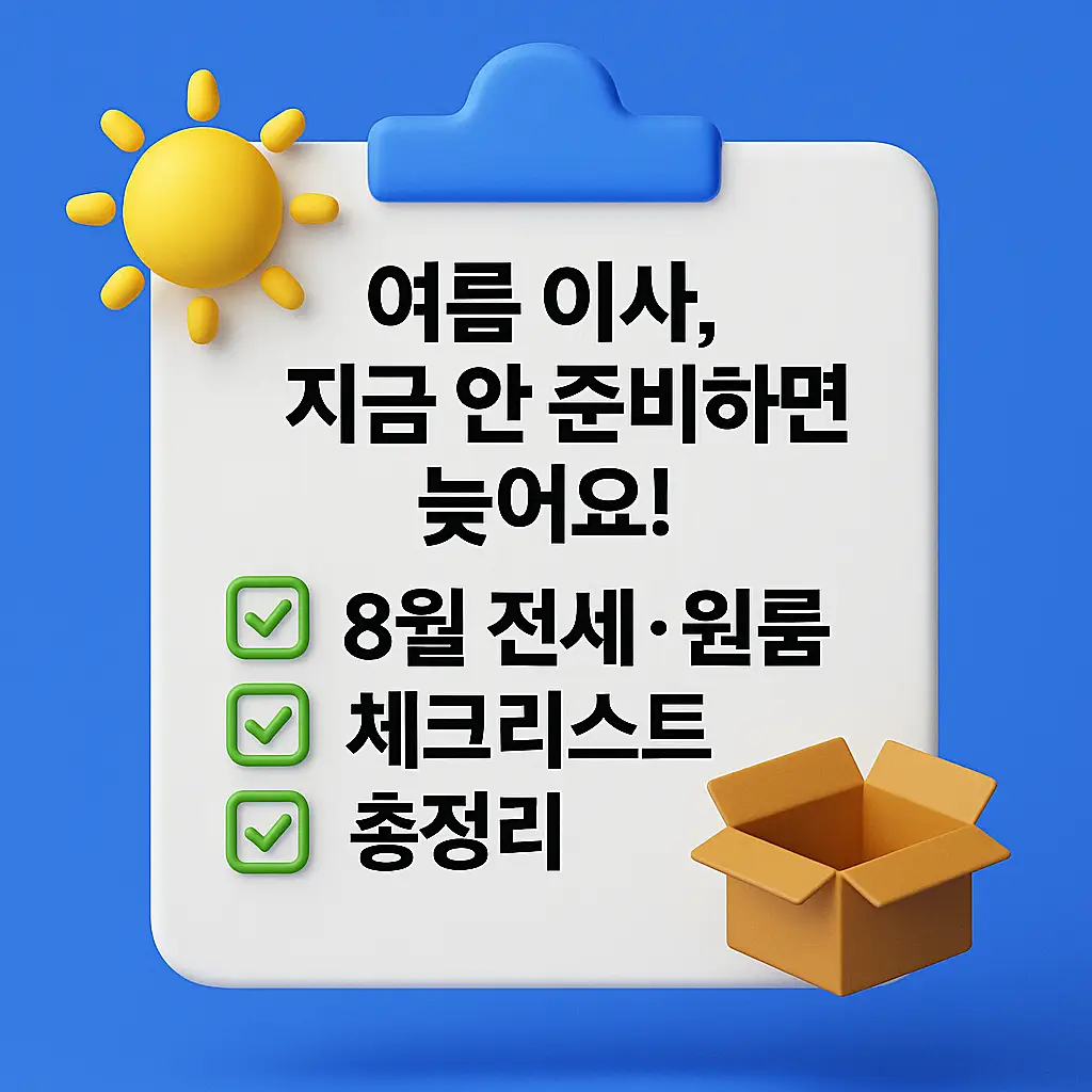 여름 이사 체크리스트 인포그래픽