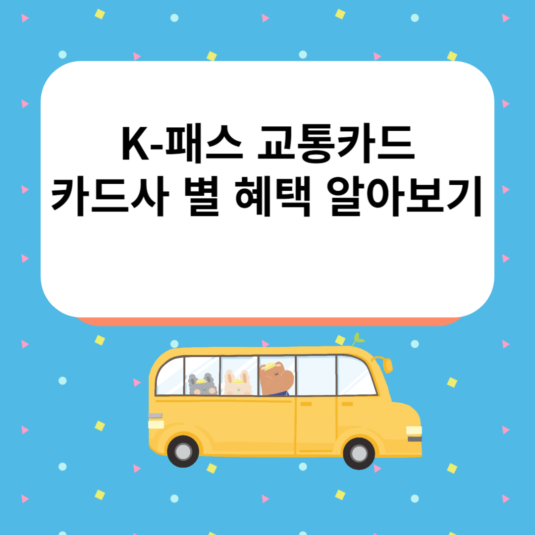 K패스 교통카드 카드사 혜택