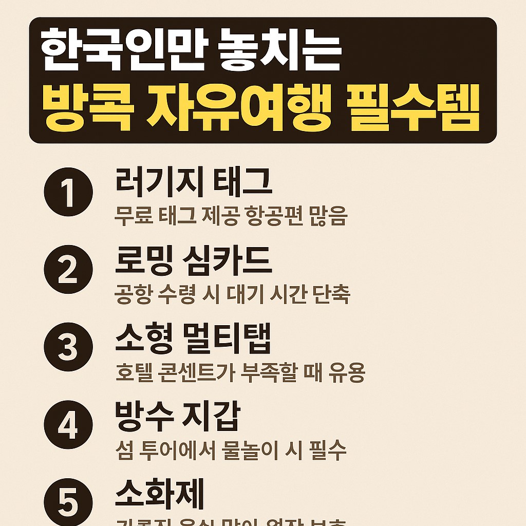 방콕 자유여행 필수템