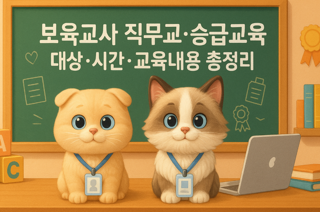 보육교사 직무교육·승급교육 대상·시간·교육내용 총정리