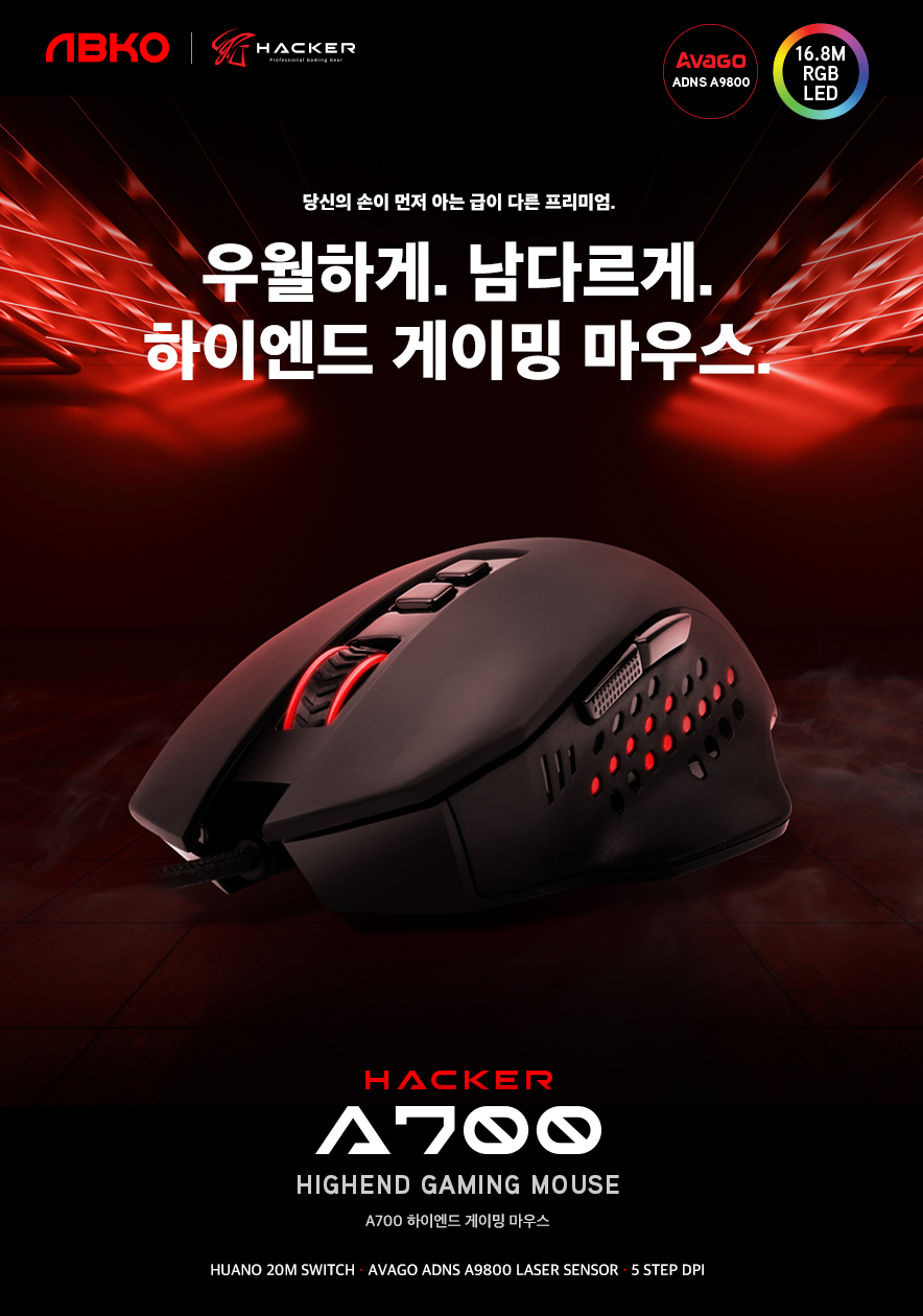 ABKO HACKER A700 고급 게이밍 마우스