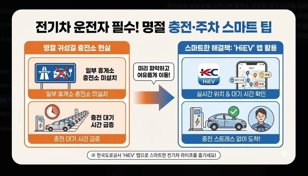 설날 주차 팁(2026 설 연휴, 전국 무료 주차장, 고속도로)(+ 전기차 충전)