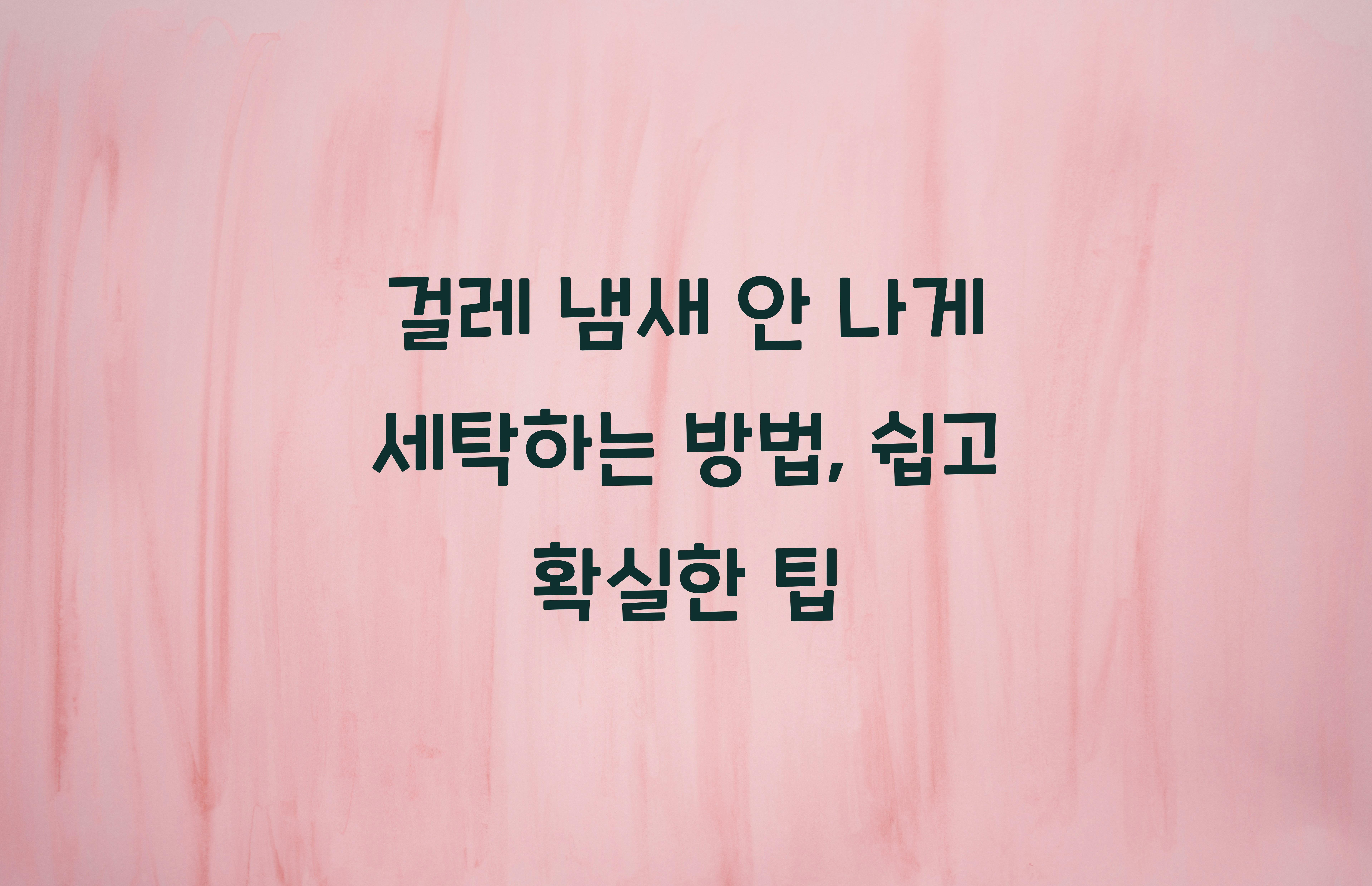 걸레 냄새 안 나게 세탁하는 방법