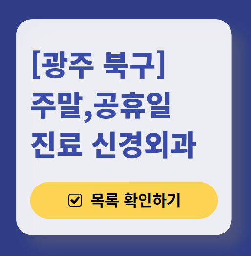 광주 북구 주말 진료 신경외과 ❘ 토요일·일요일·공휴일 진료 병원 (어지럼증, 두통, 손발저림, 디스크)