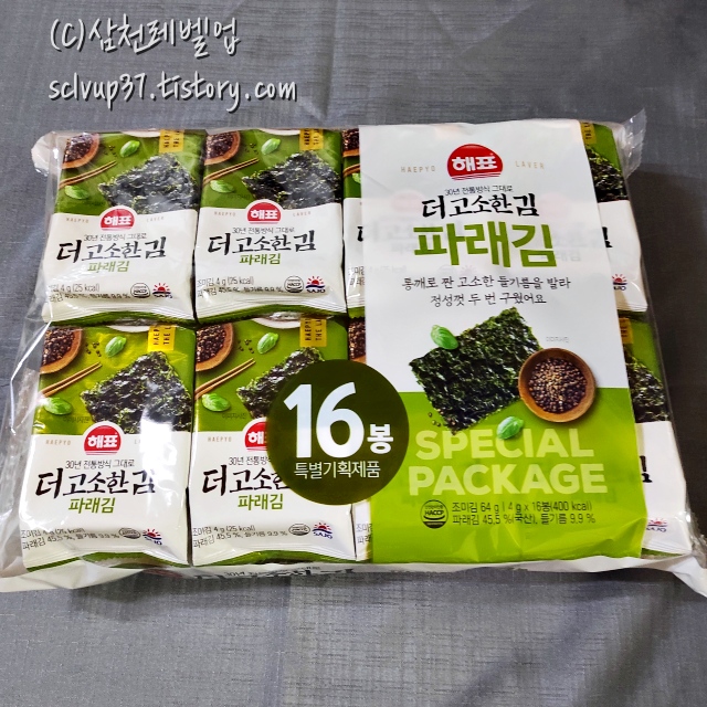사조대림 해표 더 고소한 파래김 4g 16봉