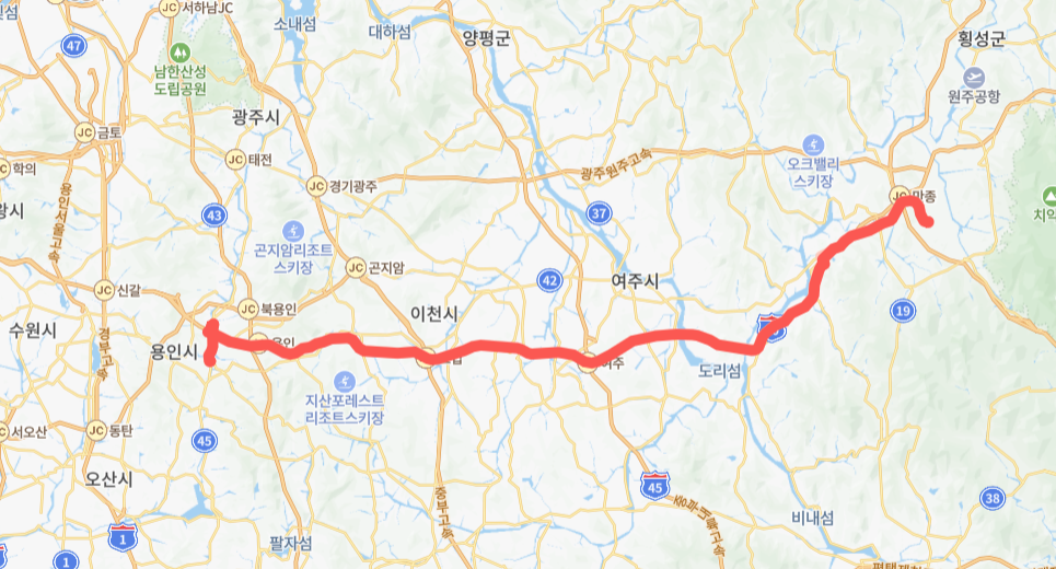 용인-원주-8211번-버스-노선-지도