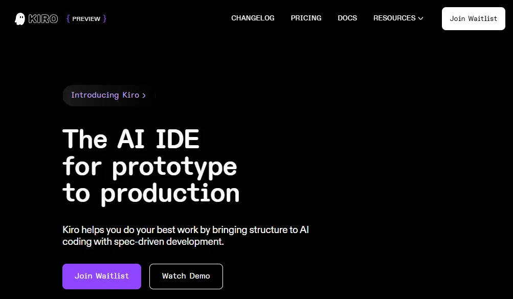 AWS Kiro IDE 공식 발표