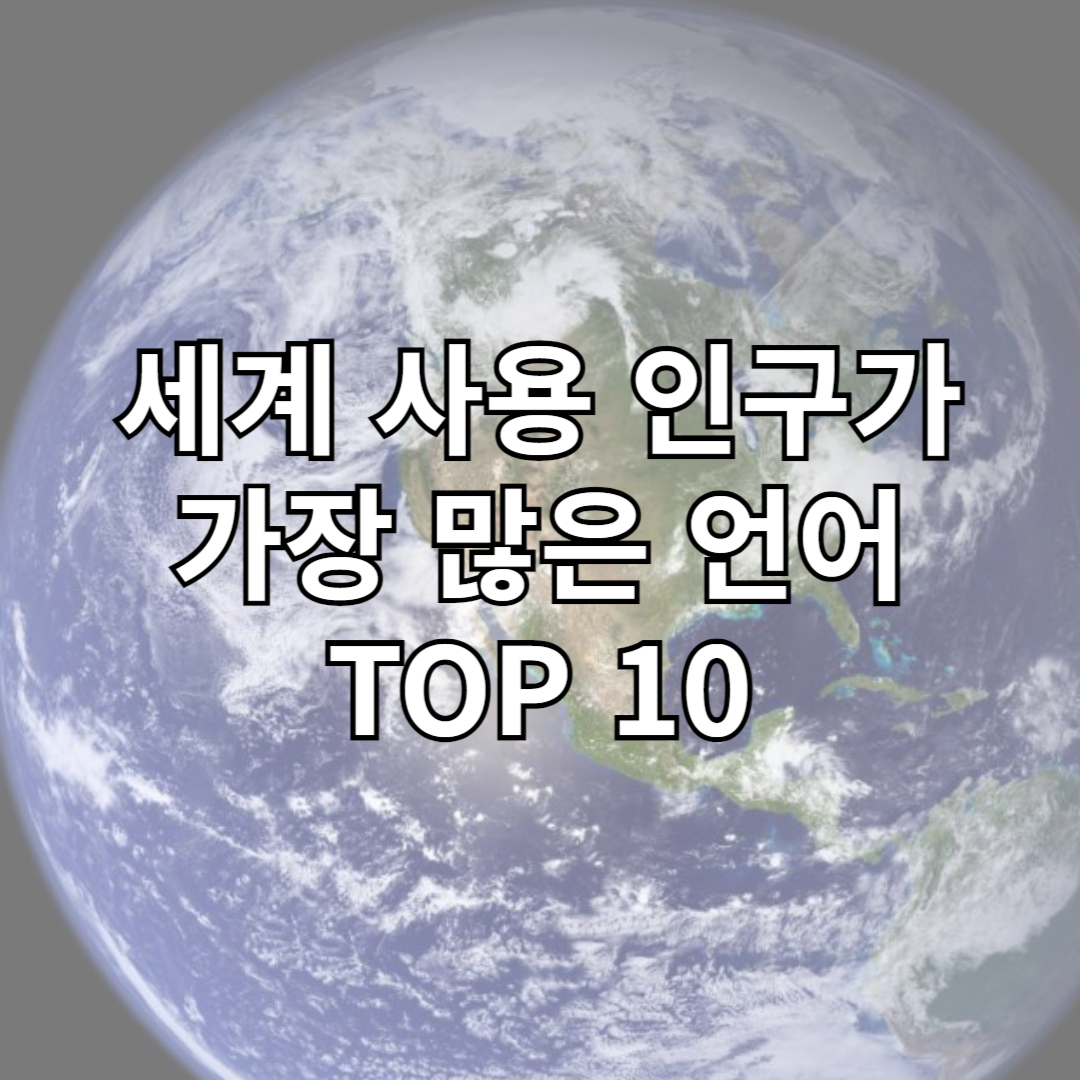 세계 사용인구가 가장 많은 언어 TOP 10