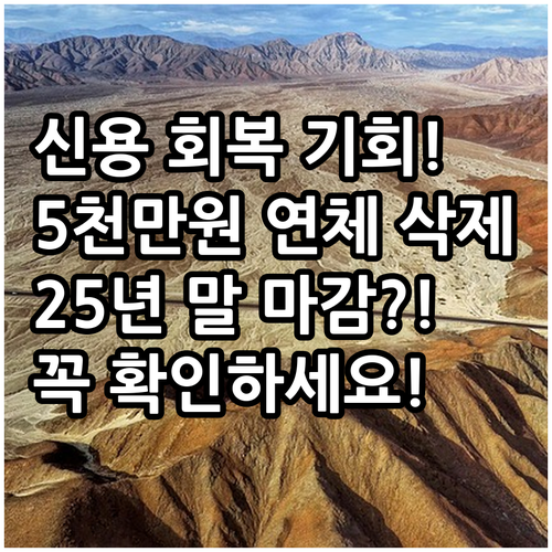 $5$천만원 이하 연체 기록 삭제! ..