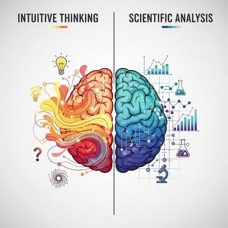human intuition vs scientific thinking comparison diagram