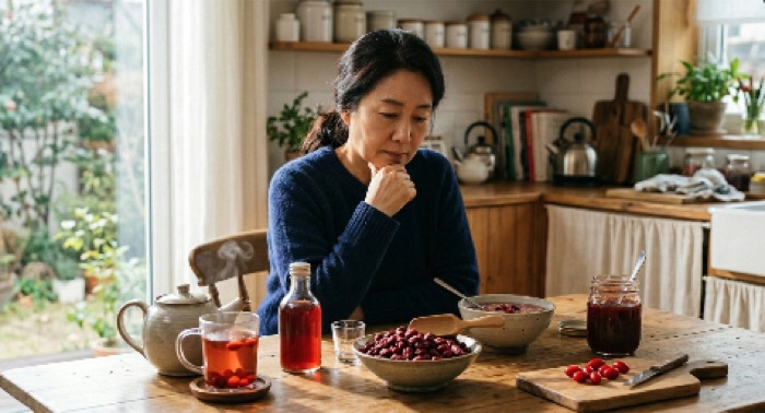 산수유 효능 식재료 준비 장면