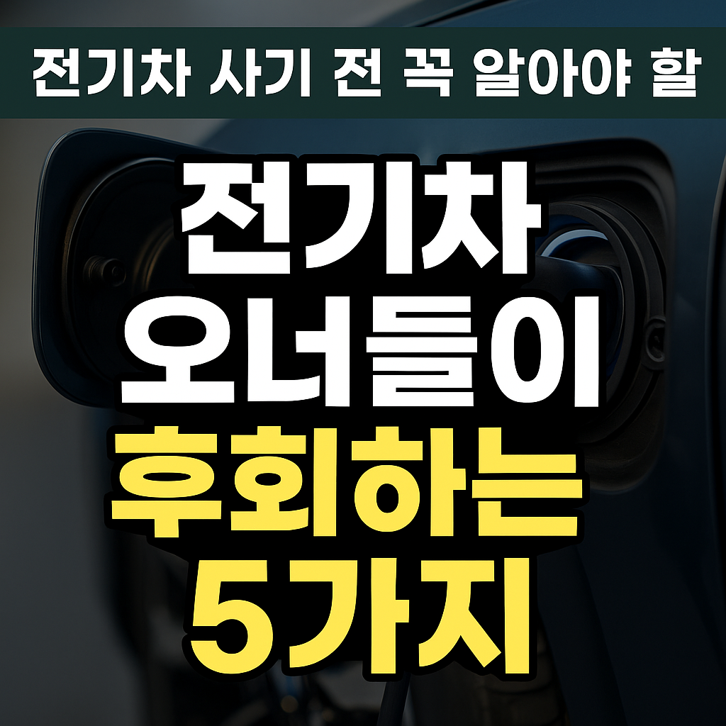 전기차 오너들이 후회하는 5가지 라고 쓰여진 포스터