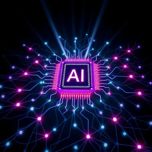 노타(Nota AI)의 핵심 기술인 인공지능(AI)과 미래 지향적인 비전을 시각적으로 표현한 이미지입니다. 최첨단 AI 반도체 칩이나 복잡한 뉴럴 네트워크 구조가 빛을 발하는 모습으로, 회사의 기술력과 혁신성을 강조합니다.