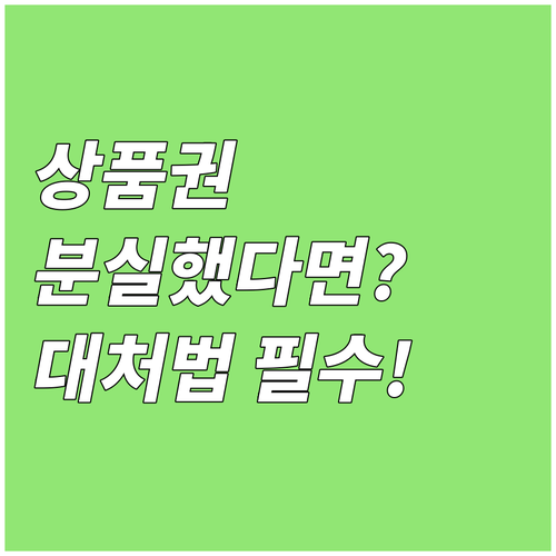 지류·모바일·카드형 상품권, 분실 시..