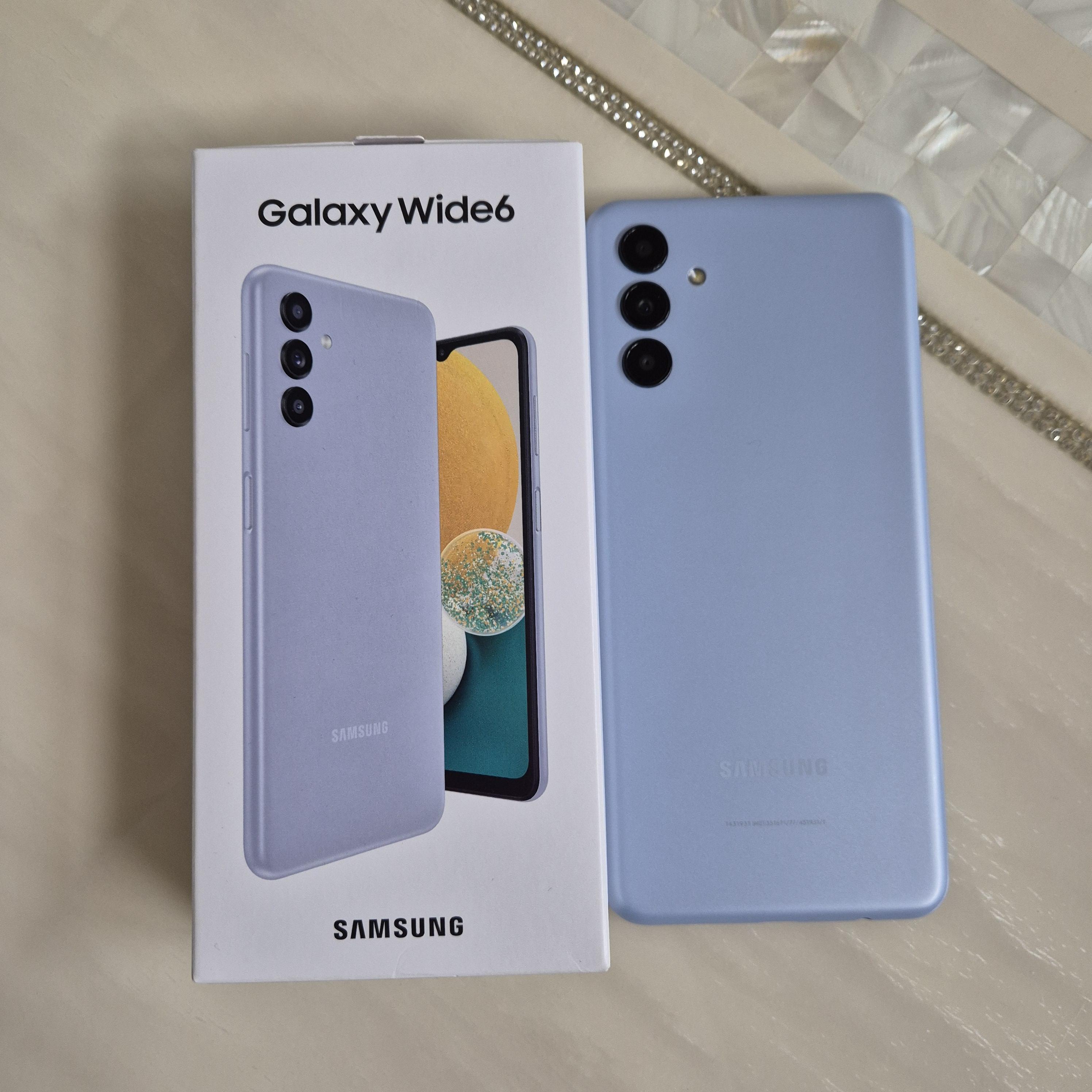 갤럭시 와이드6 하늘색 백커버